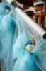 Light blue crystal organza chair sash for wedding decoration and party decoration/organza chair bowknot.