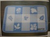 Light blue jacquard polyester/cotton towel mat
