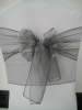 Light silver organza chair sash