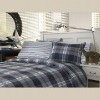 Linen check fitted sheet flat sheet bed cover Bedding Sets