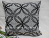 Linen flocked circle shape printed square handmade cushion cover and pillow case for home and hotel and car and seat