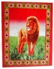 Lion printed polyester double sided brush fleece blanket