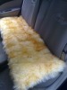 Long Hair Patch Work Sheepskin Car Cushion (Yellow+brown)