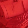 Luxury 6pcs Double Size Red Satain Sheet Set