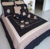 Luxury appliqued black Comforter bedding set