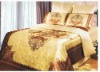 Luxury cotton 4PCS beautiful flower printed emulation silk bedding sets