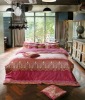 Luxury cotton bedding set, Empress Wine with Mineral fiber