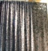 Luxury satin silk curtain, antique jacquard plant pattern silk curtain(B190078)