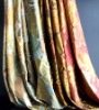 Luxury satin silk curtain, jacquard leafs silk curtain(B190073)