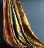 Luxury satin silk curtain, jacquard maple leaf silk curtain(B190072)