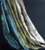 Luxury satin silk curtain, jacquard rose pattern silk curtain(B190076)
