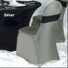 Lycra Chair Covers in Silver Color With Black Spandex Chair Cover Band Sash