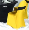 Lycra Spandex Chair Cover in Bright Yellow Color With Spandex Band