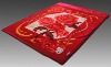 M155 RED super soft double bed flower deisgn printed 100% polyester mink blanket