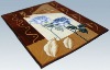 M192 super soft double bed flower deisgn printed 100% polyester mink blanket