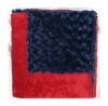 MINKY VELVET RED/ MINKY PLUSH SWIRL NAVY BLANKET 30"X36"