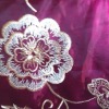 Medal red Embroidery polyester flower curtain fabric