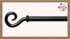 Medieval Hook Curtain Rod,Black, 1/2" Rod Diameter