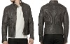Men Leather jacket back with laser burning effets