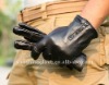 Mens Fashion SHEEPSKIN winter driving leather gloves black(M008NC)