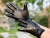 Mens goatskin genuine leather winter gloves black (M006NZ)