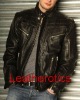 Mens leather jacket top slim fit cotton lined 2012 designs