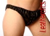 Mens leather underwear brief pants slips