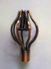 Metal pole finial in antique copper