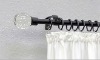 Metal set curtain rod with crystal finial