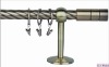 Metal twisted curtain rods with finial