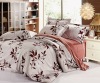 Minimalist -Brown 100% cotton printed bedding set with 4 pcs