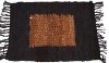 Modern Leather rug with black border