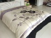 Modern applique flowers comforter set in grey colour