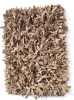 Modern leather shag rug