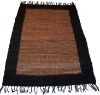 Modern leather woven rug