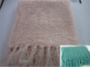 Mohair loop yarn boucle woven throw, soft hand feel, your small quantities are negotiable.