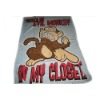 Monkey Design One Side Brush Fabric Blanket
