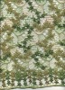 More small flowers on water soluble embroidery beads fabric with metallic yarn