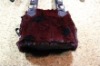 Multicolor mink fur bag with strap