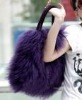 Multicolor rsheep fur bag with strap