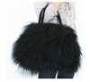 Multicolor sheep fur bag with strap