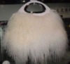 Multicolor sheep fur bag with strap