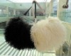 Multicolor sheep fur bag with strap