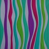 Multicolor stripe printed spandex nylon knitted fabric