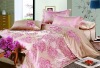 Multicolored Blossom Cotton Jacquard & Embroidery Flat Sheet Bedding Set