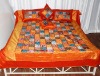NEW EMBROIDERED SILK PATCH WORK DESIGNER BEDSPREAD