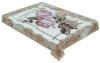 NO. R003 double bed korean style raschel quality printed 100% super soft polyester mink blanket