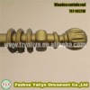 Natural wooden fluted curtain rod set