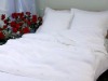 New 4pcs 100%linen natural shell button bedding set