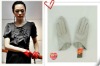 New Ladies Leather stylish short gloves Gloves with button (Milky)